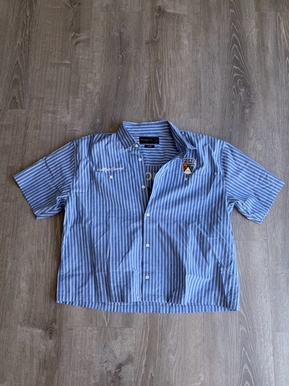 Abercrombie & Fitch Ford Motors Company Workwear Pinstripe Cropped